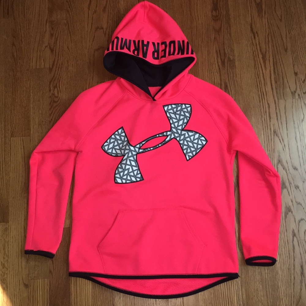 Under Armour Girls Neon Pink Hoodie